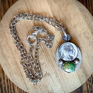 Turquoise , Buffalo nickel Necklace